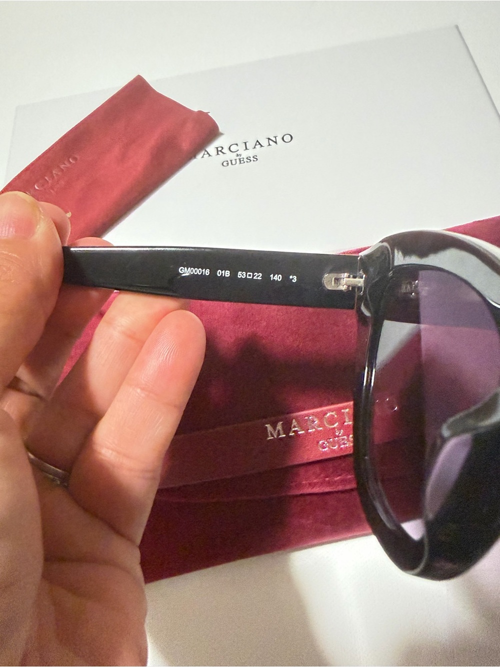 Marciano by Guess Women's Black Cat-Eye Sunglasses with Purple Lenses - Picture 6 of 9